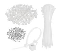 sourcing map Juego de 100 soportes tipo sillín de 0.86 pulgadas con bridas de cremallera de cable de 6 pulgadas y tornillos de rosca M5, juego de abrazaderas de soporte organizador de alambre, color