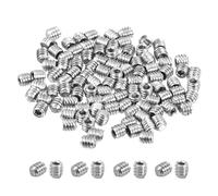 sourcing map Juego de 100 tornillos hexagonales, M2 x 2 mm, cabeza de acero inoxidable 304, tornillo de punta plana para manijas de puerta, reparación de lámparas