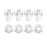 sourcing map Juego de 100 tornillos y tuercas de acrílico transparente, M2,5 x 4 mm, tornillos Phillips de cabeza redonda transparente con tuerca hexagonal, pernos y tuercas para máquina, equipo