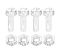 sourcing map Juego de 100 tornillos y tuercas de acrílico transparente, M2,5 x 8 mm, tornillos Phillips de cabeza redonda transparente con tuerca hexagonal, pernos y tuercas para máquina, equipo