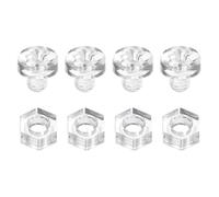 sourcing map Juego de 100 tornillos y tuercas de acrílico transparente, M3 x 3 mm, tornillos Phillips de cabeza redonda transparente con tuerca hexagonal, pernos y tuercas para máquina, equipo