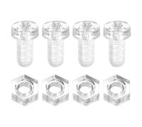 sourcing map Juego de 100 tornillos y tuercas de acrílico transparente, M5 x 10 mm, tornillos Phillips de cabeza redonda transparente con tuerca hexagonal, pernos y tuercas para máquina, equipo