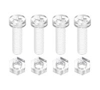 sourcing map Juego de 100 tornillos y tuercas de acrílico transparente, M6 x 20 mm, tornillos Phillips de cabeza redonda transparente con tuerca hexagonal, pernos y tuercas para máquina, equipo