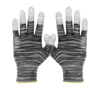 sourcing map Juego de 12 guantes antiestáticos de protección electrostática con puntas de los dedos de poliuretano, tamaño mediano para envolturas de vinilo automotrices y aplicaciones de calcomanías