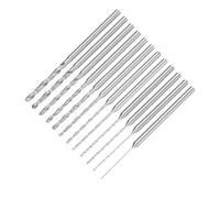 sourcing map Juego de 12 mini brocas helicoidales de 0,5/0,6/0,7/0,8/0,9/1/1,2/1,4/1,5/1,6/1,8/2 mm, broca de acero de alta velocidad de 2,35 mm para bricolaje, resina, ámbar, madera
