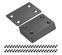 sourcing map Juego de 12 placas de reparación de metal, soporte plano recto, placa de unión para madera con tornillos, negro, 2.36 x 1.5 pulgadas