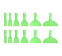 sourcing map Juego de 12 raspadores de masilla de plástico flexibles, desechables, herramienta de limpieza para salpicaduras, reparación de pintura, color verde