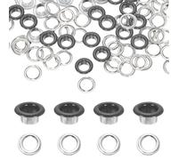sourcing map Juego de 120 ojales redondos de 6 mm, ojales de metal con arandelas, herramientas de trabajo de cuero para manualidades, manualidades, ropa, bolsos, zapatos, cinturones, lienzo, color