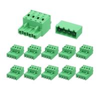 sourcing map Juego de 15 conectores de bloque de terminales de tornillo de montaje en PCB de 4 pines de 5,08 mm/0,2 pulgadas, rectos, sin soldadura, 2EDGKD, conectores macho y hembra para 28-10 AWG