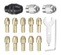 sourcing map Juego de 15 pinzas de portabrocas de 0,5 a 3,2 mm, mini amoladora eléctrica de cambio rápido, herramienta de perforación de repuesto para herramientas giratorias con tuerca de metal de