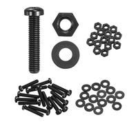 sourcing map Juego de 15 tornillos M6 x 30 mm de nailon PA66 de cabeza redonda de plástico, tornillos Phillips, tuercas hexagonales, arandelas planas, sujetadores métricos de rosca completa para