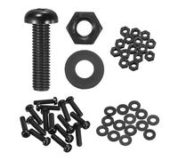 sourcing map Juego de 15 tornillos M8 x 30 mm de nailon PA66 de cabeza redonda cruzada de plástico, tornillos Phillips, tuercas hexagonales, arandelas planas, tornillos métricos de rosca completa para