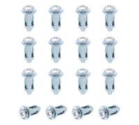 sourcing map Juego de 16 tuercas de gato M4 x 22,5 mm, acero al carbono, acabado de zinc, tuerca de pétalo, sujetadores de tuerca de remache de inserción multiagarre para pared hueca, uso de línea de