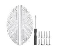 sourcing map Juego de 2 almohadillas de metal para reparación de talón, puntas semicirculares, repuesto de suela con clavos de tornillo y destornillador para zapatos y botas