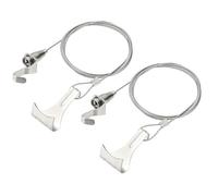sourcing map Juego de 2 cables ajustables para colgar cuadros de 2 m x 1,5 mm con ganchos en S