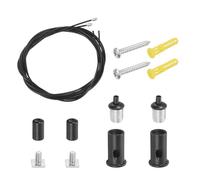 sourcing map Juego de 2 cables de alambre para colgar en el techo, suspensión de cuerda de alambre ajustable de 3.2 pies con kit de tornillos de montaje cuadrado para lámpara colgante de techo LED luz