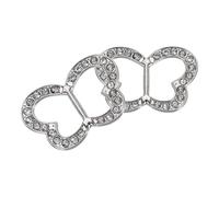 sourcing map Juego de 2 clips de seda para bufanda, con diamantes de imitación y mariposas, para corbatas de camiseta, con botones anudados en las esquinas, hebilla de cintura, soporte para envoltura,