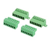 sourcing map Juego de 2 conectores de bloque de terminales de tornillo de 7 pines, 3,5 mm, paso macho y hembra, terminal de tornillo de montaje en PCB de 300 V 8 A, conector de bloque de terminales