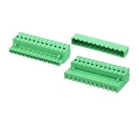 sourcing map Juego de 2 conectores de bloque de terminales de tornillo de montaje en PCB de 12 pines de 5,08 mm/0,2 pulgadas, rectos, sin soldadura, 2EDGKD, conectores macho y hembra para 28-10 AWG