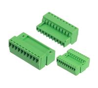 sourcing map Juego de 2 conectores de bloque de terminales de tornillo de montaje PCB de 10 pines de 3 mm de paso de 0.1 pulgadas, macho y hembra, verde