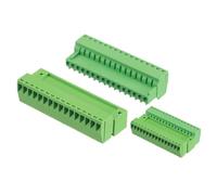 sourcing map Juego de 2 conectores de bloque de terminales de tornillo de montaje PCB de 16 pines de 3 mm de paso de 0.1 pulgadas, macho y hembra, verde
