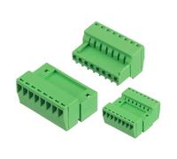 sourcing map Juego de 2 conectores de bloque de terminales de tornillo de montaje PCB de 8 pines de 3 mm de paso de 0.1 pulgadas, macho y hembra, verde