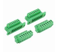 sourcing map Juego de 2 conectores de bloque de terminales de tornillo enchufables de 7 pines de 5,08 mm, PA66 300 V 10 A, terminal PCB a través de la pared con conectores de cableado sin soldadura de