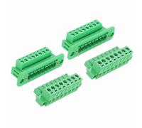 sourcing map Juego de 2 conectores de bloque de terminales de tornillo enchufables de 8 pines de 5,08 mm, PA66 300 V 10 A, terminal PCB a través de la pared con conectores de cableado sin soldadura de