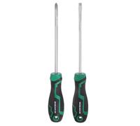 sourcing map Juego de 2 destornilladores PH2+SL6 de 10.2 pulgadas de longitud S2 de acero magnético Phillips y destornilladores ranurados con agarre ergonómico para fijar, aflojar y reparar bricolaje