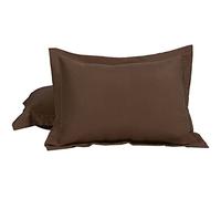 sourcing map Juego de 2 fundas de almohada de microfibra cepillada suave con cierre de sobre, color marrón, 50 x 65 cm