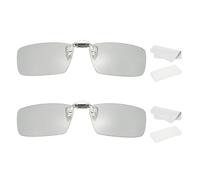 sourcing map Juego de 2 gafas polarizadas 3D con clip, marcos cuadrados pasivos de gafas de visualización 3D con funda de vidrio y paño para gafas para imagen MAXimum, películas, teatro, juegos, TV