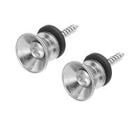 sourcing map Juego de 2 pasadores de metal para correa de guitarra con hebilla de botón y arandela de fieltro para bajo de guitarra, color plateado