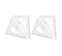 sourcing map Juego de 2 reglas triangulares de 14 pulgadas y 35 cm, regla hueca de escala transparente de polipropileno de 30/60 y 35/90 grados para redactar, acolchar, dibujar, herramienta de dibujo
