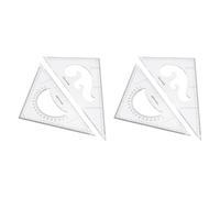 sourcing map Juego de 2 reglas triangulares de 16 pulgadas, 40 cm, regla hueca de escala transparente de polipropileno de 30/60 y 40/90 grados para redactar, acolchar, dibujar, herramienta de dibujo