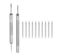 sourcing map Juego de 20 pasadores de resorte de liberación rápida de 20 mm de ancho y 1,8 mm de diámetro, pasadores de repuesto para correa de reloj, pasadores de eslabones con herramienta de