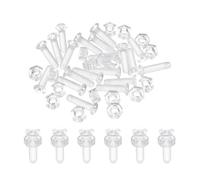 sourcing map Juego de 20 tornillos avellanados y tuercas hexagonales transparentes M4 x 16 mm, tornillos de plástico para máquina de cabeza redonda, pernos acrílicos