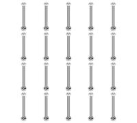 sourcing map Juego de 20 tornillos de cabeza hexagonal de acero inoxidable 304 M4 x 40 mm, tuercas, arandelas planas y de bloqueo, totalmente roscado, acabado brillante para el hogar, electrónica