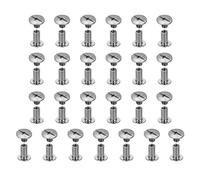 sourcing map Juego de 25 tornillos Chicago M5 x 10 mm Phillips para clavos, remaches, tornillos de poste de encuadernación para manualidades, cuero, cinturón, bolsa, encuadernación, color negro