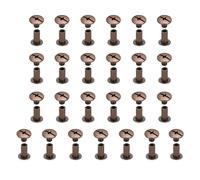 sourcing map Juego de 25 tornillos Chicago M5 x 10 mm Phillips para clavos, remaches, tornillos de poste de encuadernación para manualidades, cuero, cinturón, bolsa, encuadernación, color cobre rojo