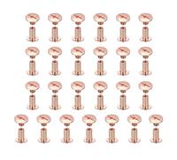 sourcing map Juego de 25 tornillos Chicago M5 x 10 mm Phillips para clavos, remaches, tornillos de poste de encuadernación para manualidades, cuero, cinturón, bolsa, encuadernación, color oro rosa