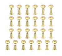 sourcing map Juego de 25 tornillos Chicago M5 x 10 mm Phillips para clavos, remaches, tornillos de poste de encuadernación para manualidades, cuero, cinturón, bolsa, encuadernación, color dorado