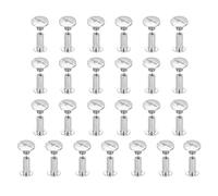 sourcing map Juego de 25 tornillos Chicago M5 x 12 mm Phillips para clavos, remaches, tornillos de poste de encuadernación para manualidades, cuero, cinturón, bolsa, encuadernación, color blanco