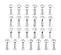 sourcing map Juego de 25 tornillos Chicago M5 x 15 mm Phillips para clavos, remaches, tornillos de poste de encuadernación para manualidades, cuero, cinturón, bolsa, encuadernación, color blanco