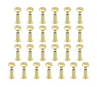 sourcing map Juego de 25 tornillos Chicago M5 x 15 mm Phillips para clavos, remaches, tornillos de poste de encuadernación para manualidades, cuero, cinturón, bolsa, encuadernación, color dorado