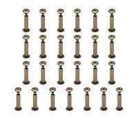 sourcing map Juego de 25 tornillos Chicago M5 x 20 mm Phillips para clavos, remaches, tornillos de poste de encuadernación para manualidades, cuero, cinturón, bolsa, encuadernación, bronce