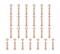 sourcing map Juego de 25 tornillos Chicago M5 x 25 mm Phillips para clavos, remaches, tornillos de poste de encuadernación para manualidades, cuero, cinturón, bolsa, encuadernación, color oro rosa