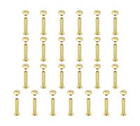 sourcing map Juego de 25 tornillos Chicago M5 x 25 mm Phillips para clavos, remaches, tornillos de poste de encuadernación para manualidades, cuero, cinturón, bolsa, encuadernación, color dorado