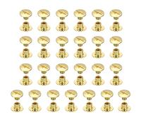 sourcing map Juego de 25 tornillos Chicago M5 x 4 mm Phillips para clavos, remaches, tornillos de poste de encuadernación para manualidades, cuero, cinturón, bolsa, encuadernación, color dorado