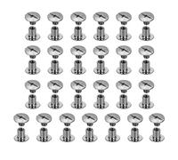 sourcing map Juego de 25 tornillos Chicago M5 x 7 mm Phillips para clavos, remaches, tornillos de poste de encuadernación para manualidades, cuero, cinturón, bolsa, encuadernación, color negro pistola