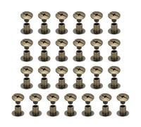 sourcing map Juego de 25 tornillos Chicago M5 x 7 mm Phillips para clavos, remaches, tornillos de poste de encuadernación para manualidades, cuero, cinturón, bolsa, encuadernación, bronce